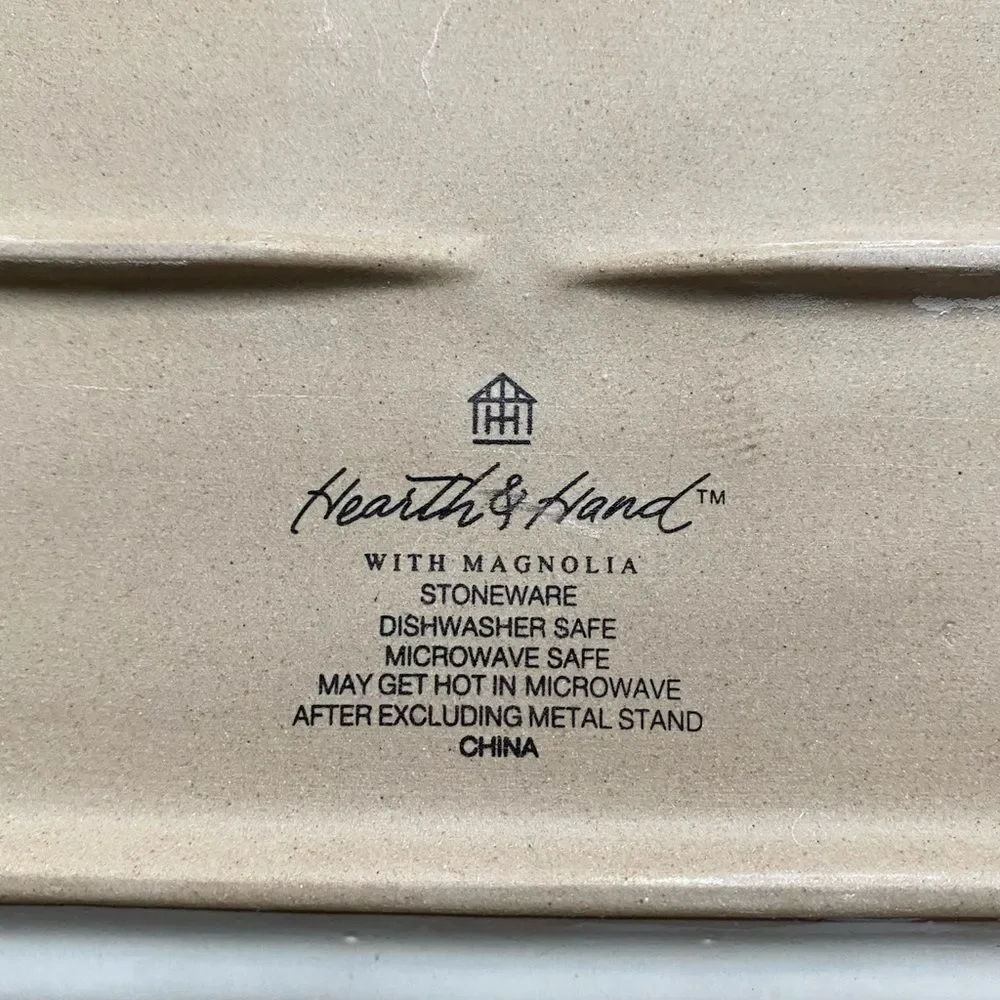 Hearth & Hand Cream - Gray Rectangular Stoneware Platter